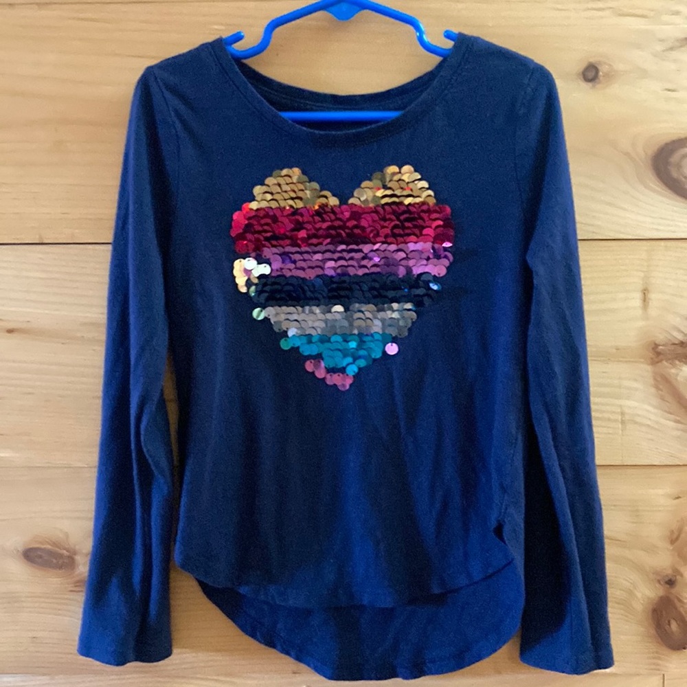 Cute Girls/Kids heart sequins long sleeve